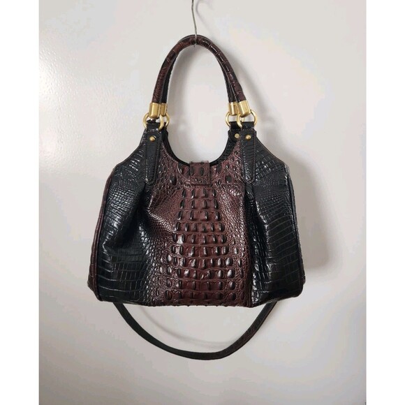 BRAHMIN Elisa Satchel  EUC - Anthracite - Beautiful Color! Scuffs SEE - Picture 3 of 16